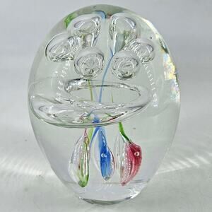 Glass Paperweight Controlled Bubbles Bullicante Joska Design Bavaria
